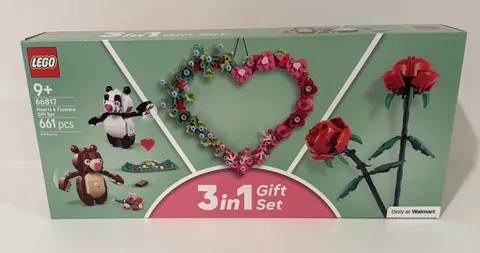 NEW• LEGO Valentine's Hearts & Flowers Gift Set (66817) 3 Sets in 1