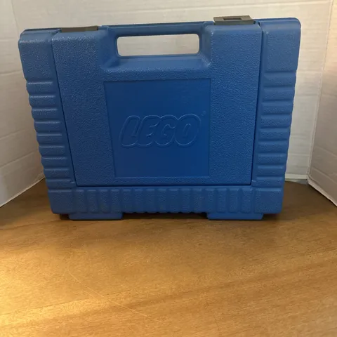 Vintage 1985 LEGO Blue Plastic Storage Carrying Case Made In USA Retro 14" Box