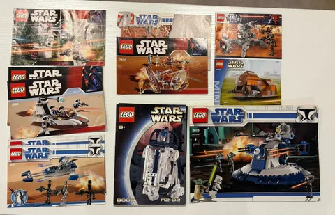 Lego Star Wars Instruction Manuals Lot Of 11 8018 8009 7655 7670 4491 Vintage