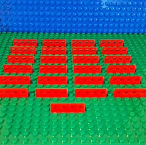 LEGO Red Lattice Fence 1x4x1.             Lot Of 25. Excellent Condition