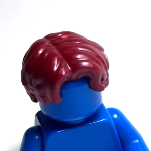 Lego - Minifigure Hair - Dark Red, Wavy, Center Part, Short