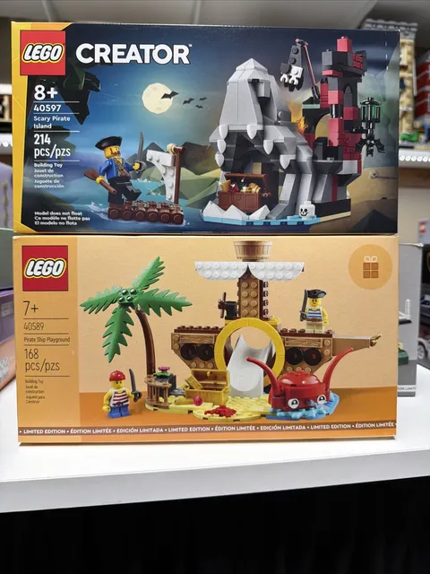 Lego GWP 40597 Pirate Island & 40589 Pirate Ship Playground Sealed