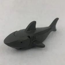 LEGO 14518c01pb01 Dark Gray Shark W/ Gills W/Black Eyes & White Pupils Pattern