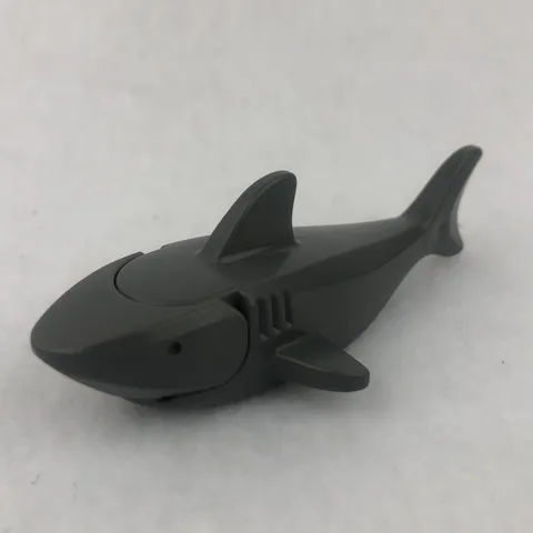 LEGO 14518c01pb01 Dark Gray Shark W/ Gills W/Black Eyes & White Pupils Pattern