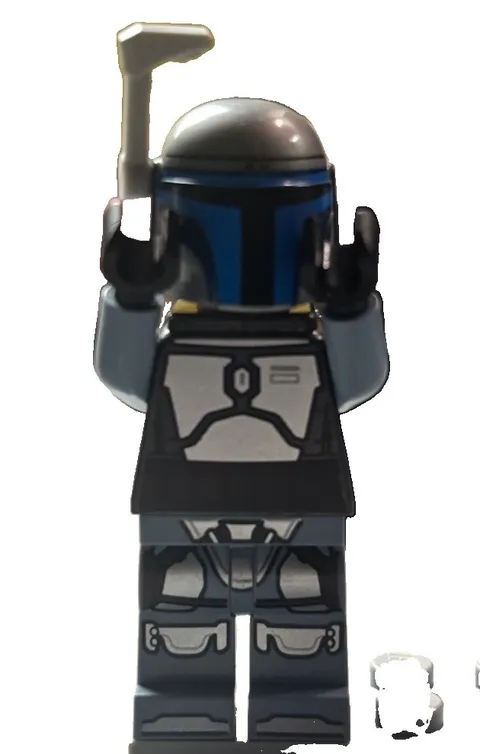 LEGO Jango Fett Dark Gray/Black Helmet Blue Visor Jetpack No cracks