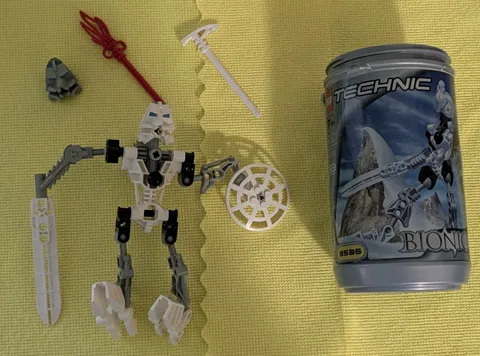 LEGO Bionicle Kopaka 8536 Incomplete Parts Lot Canister + Bonus Head & Weapons