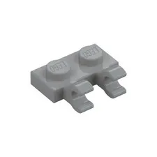 LEGO 32x Light Bluish Gray Plate, Modified 1 x 2 with 2 Open O Clips inv.631