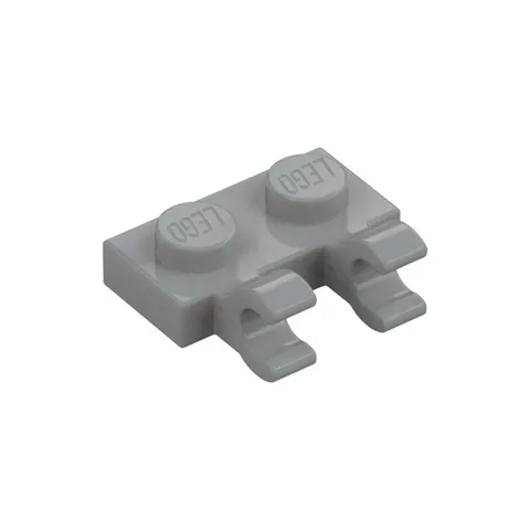 LEGO 32x Light Bluish Gray Plate, Modified 1 x 2 with 2 Open O Clips inv.631