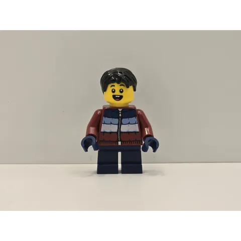 LEGO Holiday Minifigure Boy Dark Red Puffy Coat hol278 Winter New Genuine
