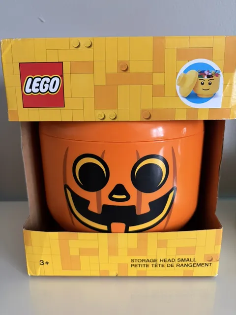 Lego Storage Small Pumpkin Head Mini New In Packaging Orange