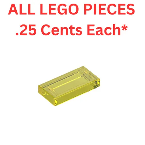 LEGO Tile 1x2 with Groove Trans Yellow 3069 - Genuine LEGO Parts Pieces Bulk