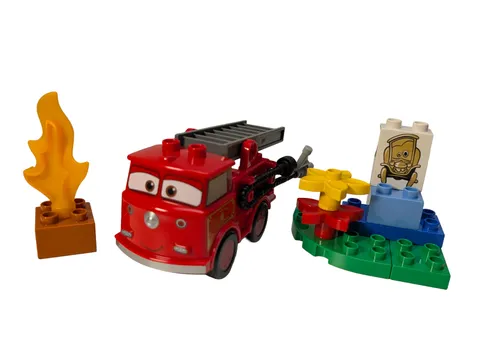 LEGO DUPLO Disney Cars RED Set 6132, Firetruck crs027, Complete Build (No Box)