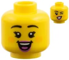 Lego NEW Cute WITCH Minifigure HEAD Yellow Orange Cheeks Smile/Wink 71052 Part