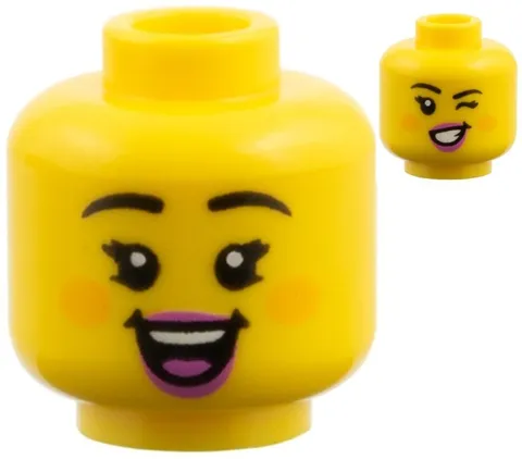 Lego NEW Cute WITCH Minifigure HEAD Yellow Orange Cheeks Smile/Wink 71052 Part