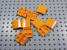 LEGO Lot of 10 Orange 2x2 Curved Slopes No Stud BK