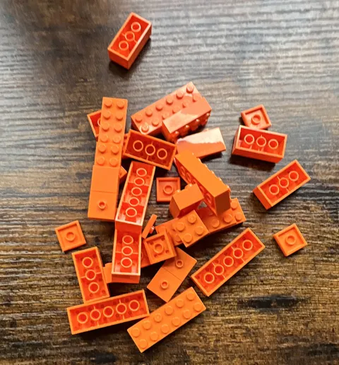 LEGO Orange Bulk Lot Bricks, Plates & Tiles Mixed Parts Pieces (10+)