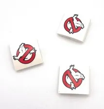 Lego Ghostbusters Logos, Slope Curved 2x2x2/3 Piece #15068, Set of 3