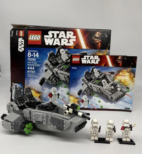 LEGO Star Wars 75100 First Order Snowspeeder Complete Mini figures Manual Box