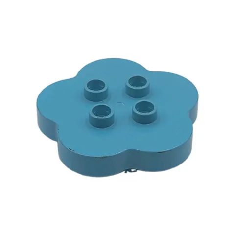 Duplo Lego Replacement Part Piece Table Flower Shaped Short Round Base Teal 