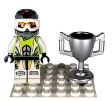 World Racers Genuine LEGO Minifigure Team Xtreme Daredevil With Trophy