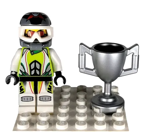 World Racers Genuine LEGO Minifigure Team Xtreme Daredevil With Trophy