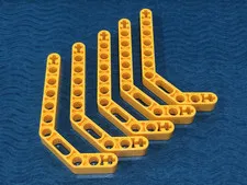 LEGO PART 32009 TECHNIC LIFTARM MODIFIED BENT THICK 1X11.5 5 PIECES (YELLOW)