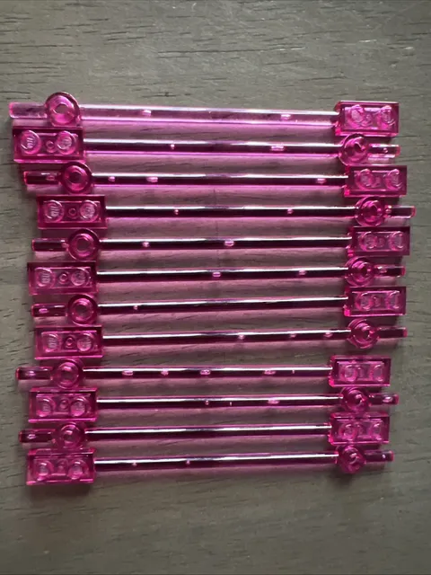LEGO 99784 Trans-Dark Pink Bar 12L 1x2 Plate End & 1x1 Round Plate End 12 Pieces