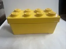 LEGO Storage Brick Case 8 Stud Large Yellow Container Plastic Bin Empty 14x7x10 