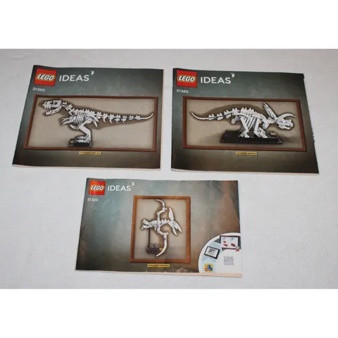 3 LEGO Ideas Instruction Manuals ONLY dinosaur fossils 21320 T-Rex Triceratops