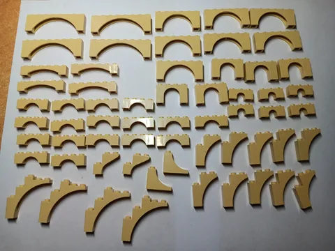LEGO BULK LOT 60 TAN ARCH BRICKS 1X8X2 1X6X2 1X4 1X3 1X5X4 1X3X2 1X3X3 1X4X2 1X6