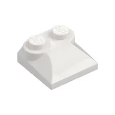 LEGO 40x White Slope, Curved 2 x 2 x 2/3 with 2 Studs and Curved Sides inv.628
