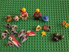 Royal Knight minifigures shields, helmets and flags lion , crowns, dragon lot