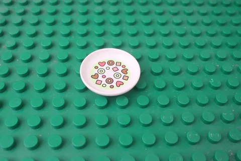 Duplo House Dish Plate White Food Hearts Candy Treats Desert