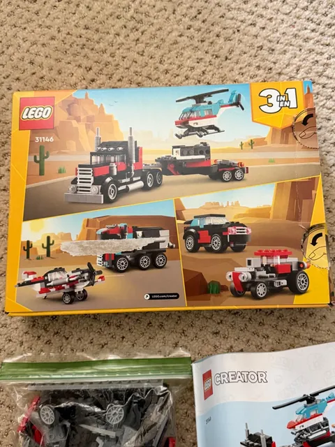 LEGO CREATOR: Flatbed Truck with Helicopter (31146) 270 Pcs Ages 7+