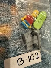 LEGO The Simpsons Minifigure- Bart w/ Skateboard and Bar