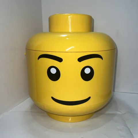 Lego 12” 2013 Large Yellow Head Storage Case Container w/ 2 Trays 3 Pounds Legos