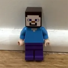 LEGO Minecraft Steve Minifigure Blue Shirt Purple Legs Age 6+ Gaming