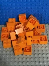 LEGO 2x2 Orange Bricks & Pieces Bulk Lot - 30 Plastic Pieces in Bag