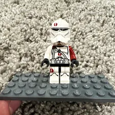 LEGO Star Wars Clone Trooper Minifigure White w/ Dark Red Arms Red Markings