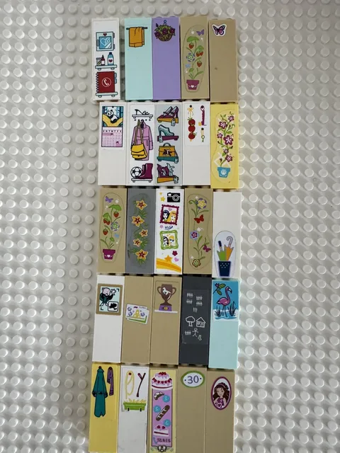 (25) LEGO Pillar Column Wall Support Beam Lot- Various Sticker - 1X2X5-(2)