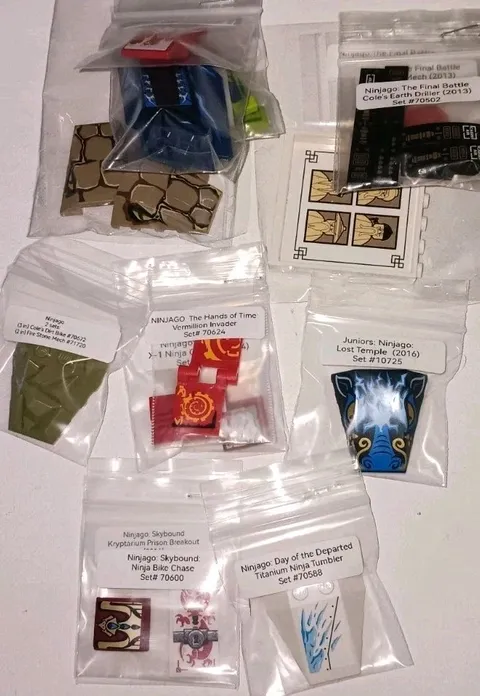 Lego Decorated Parts (28) Stickered Elementa Pieces For Ninjago Sets