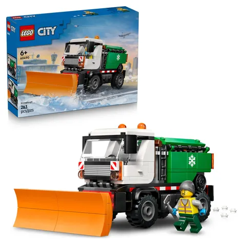 LEGO City Snowplough Truck Toy - Model Kit w/a Minifigure, Tools & Gritter Funct