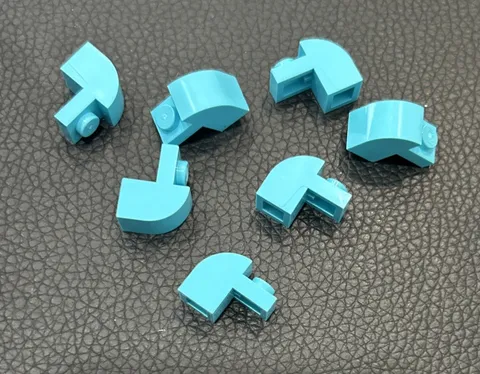 LEGO Lot of 7 Medium Azure 1x2x1-1/3 Curved Top Bricks Replacement Part 6091