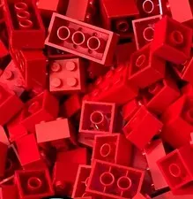 25 Red Genuine LEGO Bricks 2x2 2x3 2x4 - Random Basic  Bulk Lot