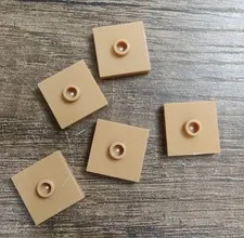 LEGO Parts 87580 Lot 5 Plate 2x2 Groove & Stud Center Dark Sand Tan Jumper