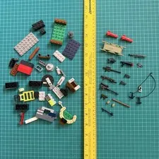 Mixed LEGO Parts & Custom Military Weapons Accessories Lot Rifles Tools