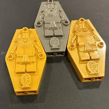 LEGO Pharaoh Mummy Coffin Sarcophagus Lid Pieces Lot Gold Gray 3 pcs