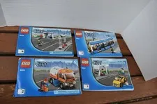LEGO CITY BOOKS #8404, BOOKS 1 TO 4,  PRE-OWNED, NO BRICKS OR PEOPLE, B18