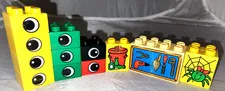 Lego DUPLO Lot of 12 Bricks 9 Eyes, Toolbench, Trash Can, Spider, Various Colors