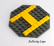 2 LEGO Landing H - Helicopter Base 10x10 Octagonal Plate Police Station (7498)